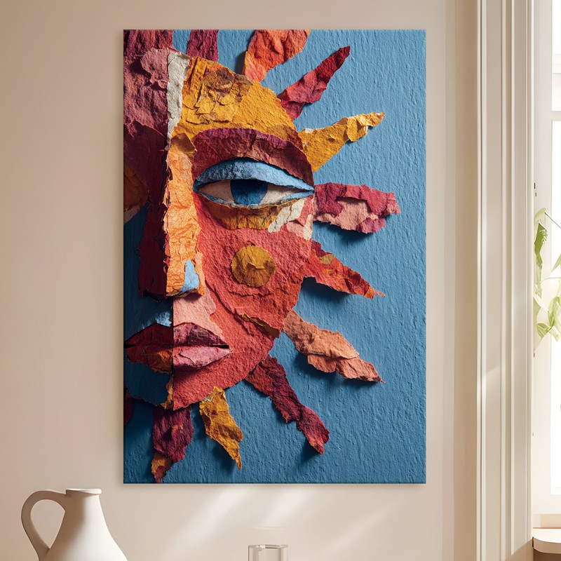 Blazing Relief Gallery Wrapped Canvas Wall Painting