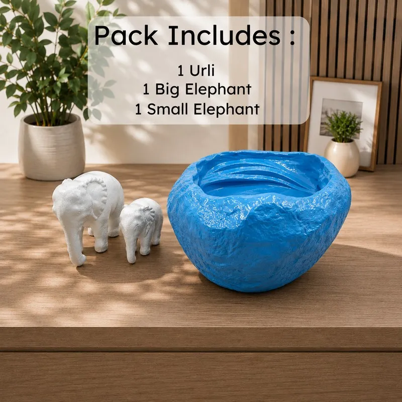 Auspicious Elephant Resin Urli media 4