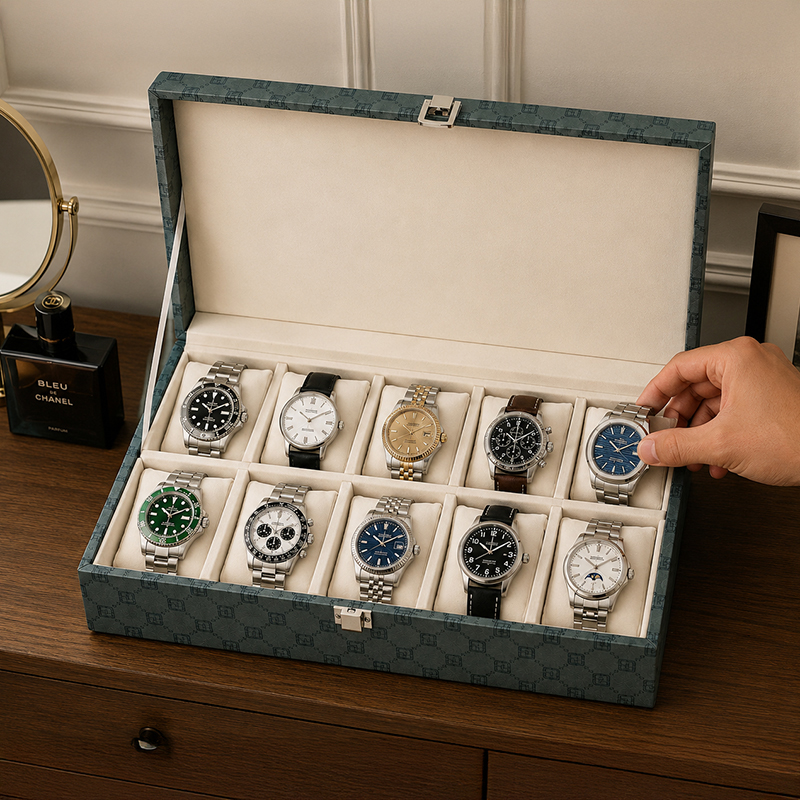 Ivory Charm Atelier MDF Watch Organizer - Green