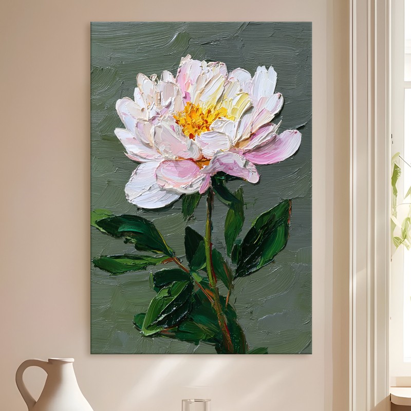 Blush Peony 2 Gallery Wrapped Canvas Wall Painting