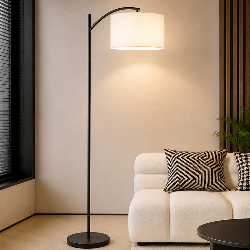 Elaris Arc Metal Ceiling Lamp - White