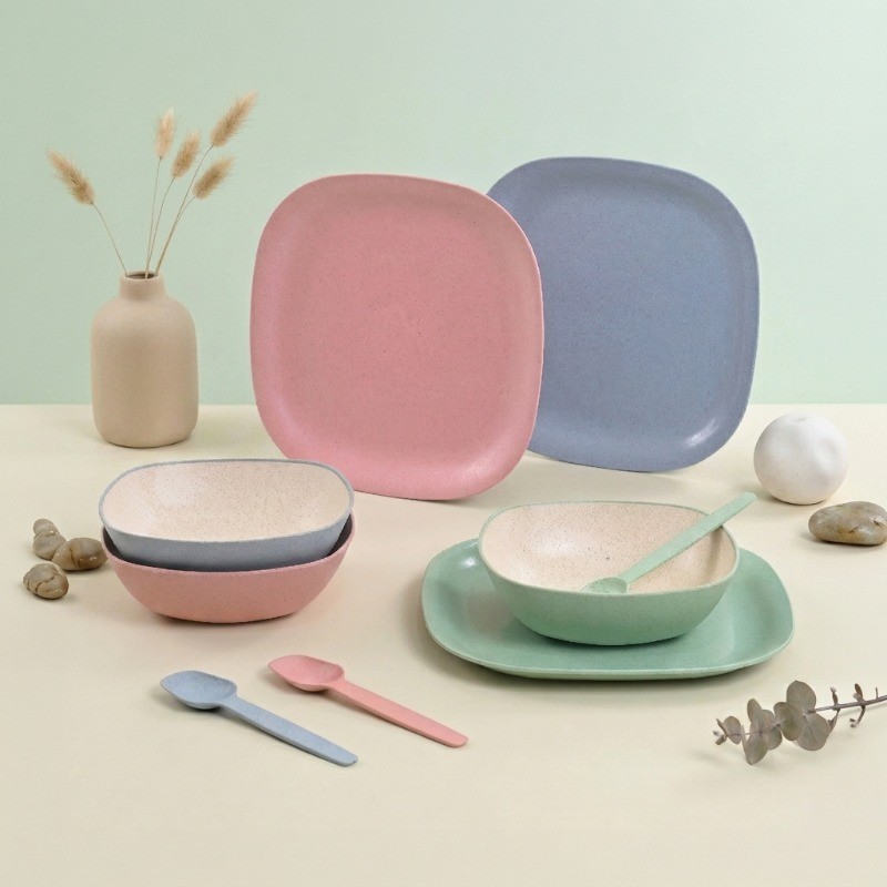 EarthTone Elite Rice Husk Dinner Set - Nine Piece Set
