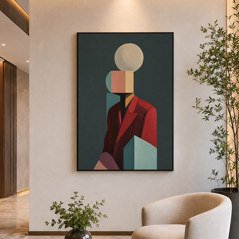 Faceted Study Canvas Wall Painting With Frame - Small