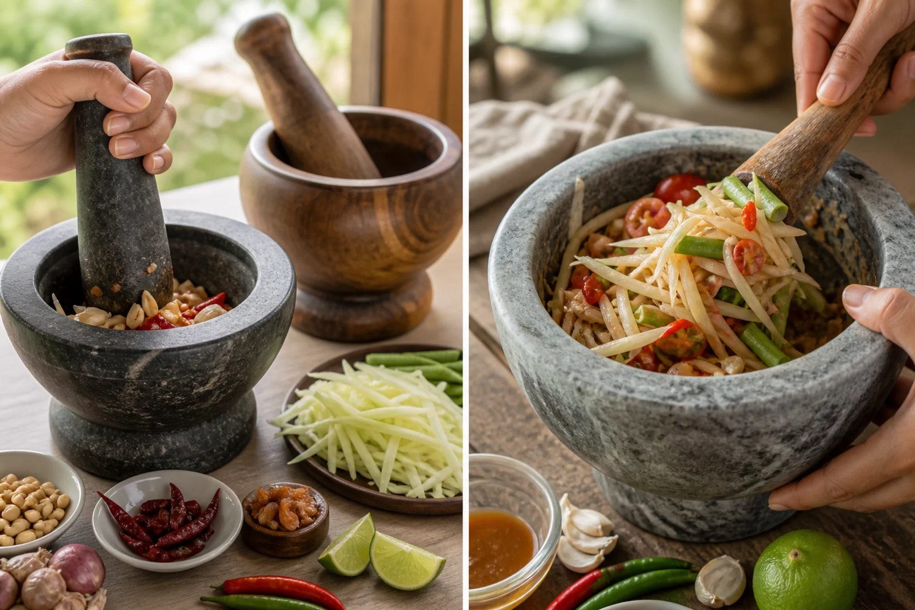 Mortar and Pestle Papaya Salad: A Practical Technique Guide