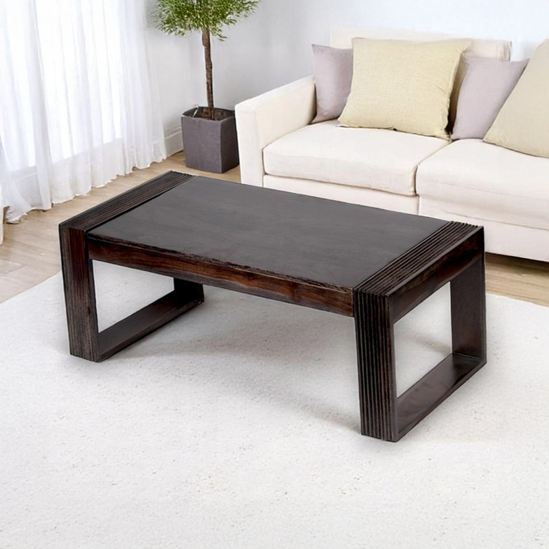 Zirox Sheesham Wooden Center Table - Black
