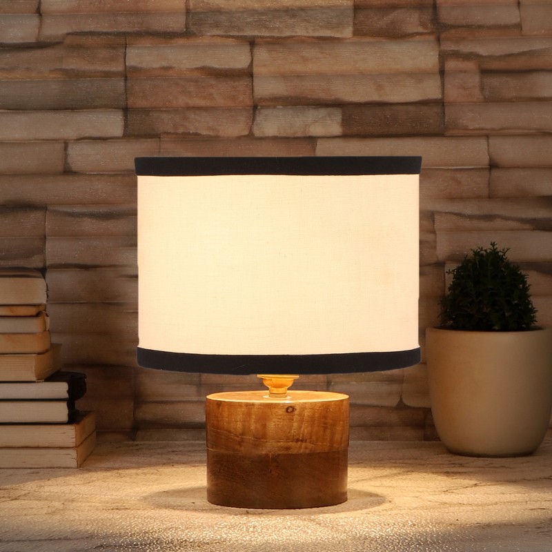 Periderm Wooden Table Lamp - White