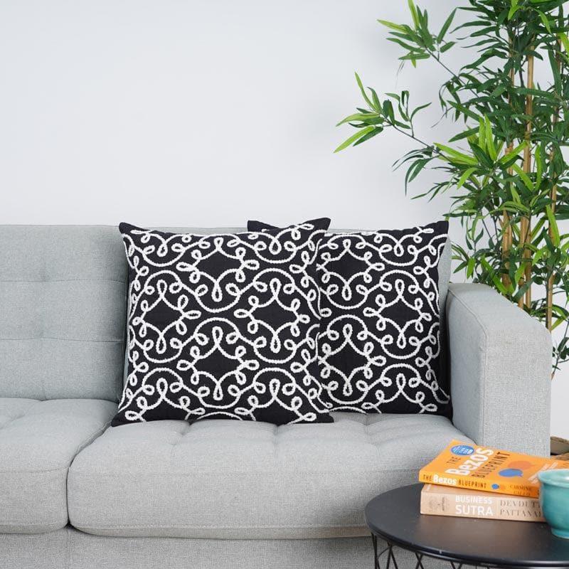 Black Moroccan Cushion Cover - Set Of Two