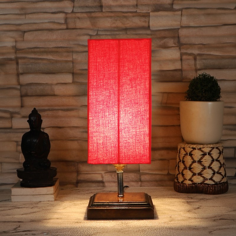 Lucent Wooden Table Lamp - Red