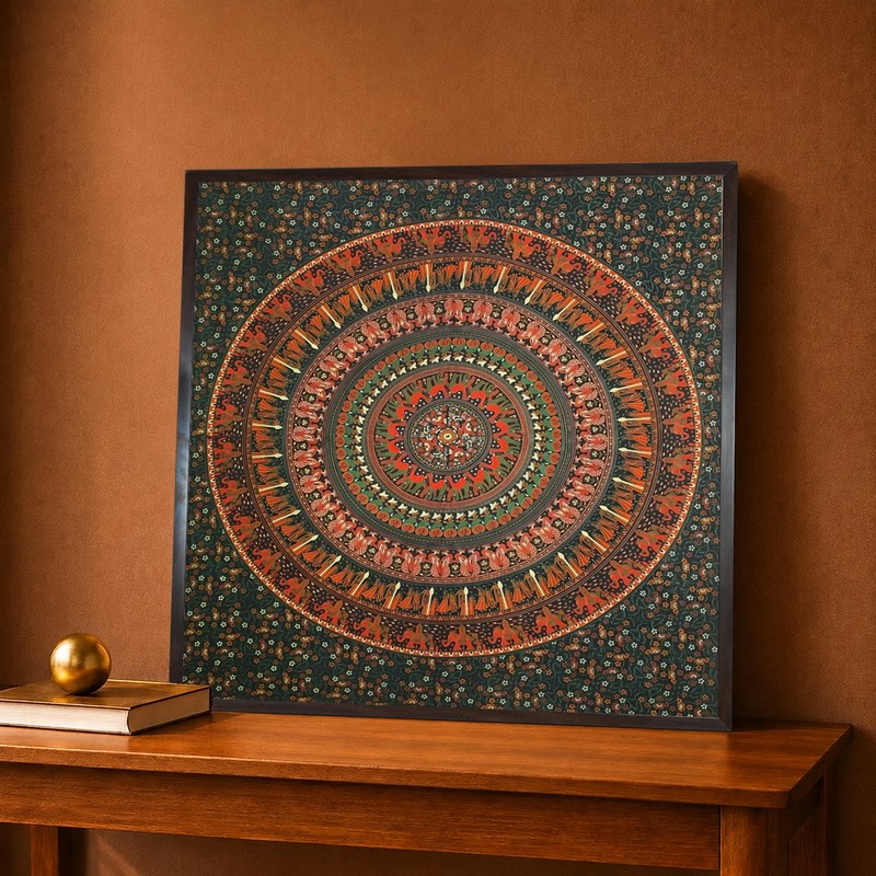 Tribal Mandala Circle Canvas Wall Painting
