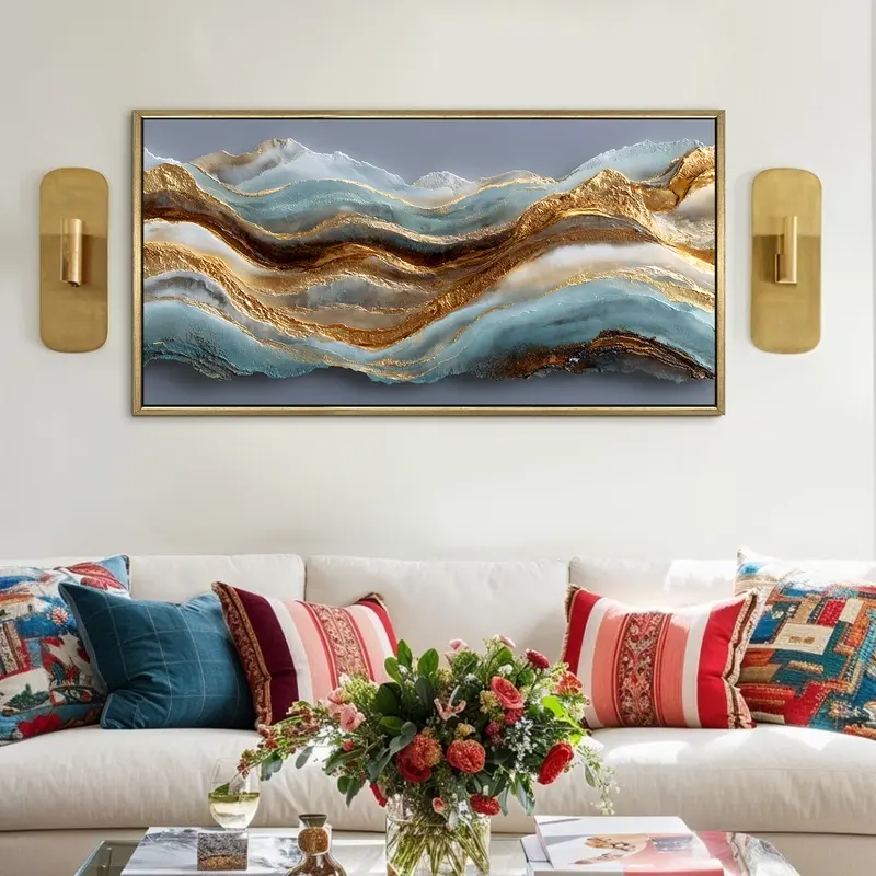 Arctic Gold Stream Canvas Wall Painting