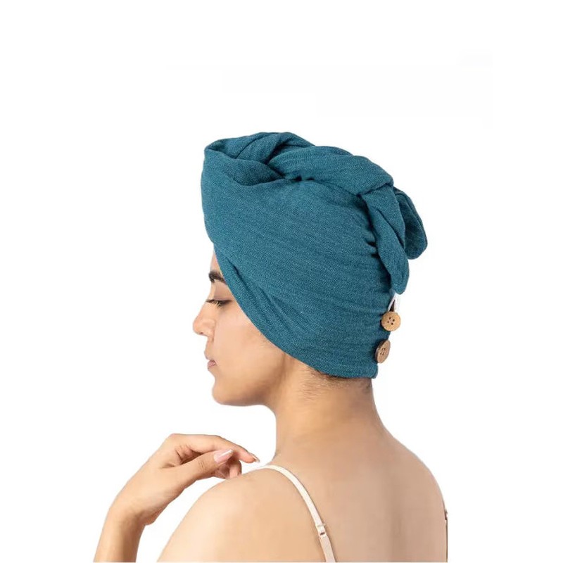 Banana Double Cloth Hair Towel 330 GSM - Dutch Teal