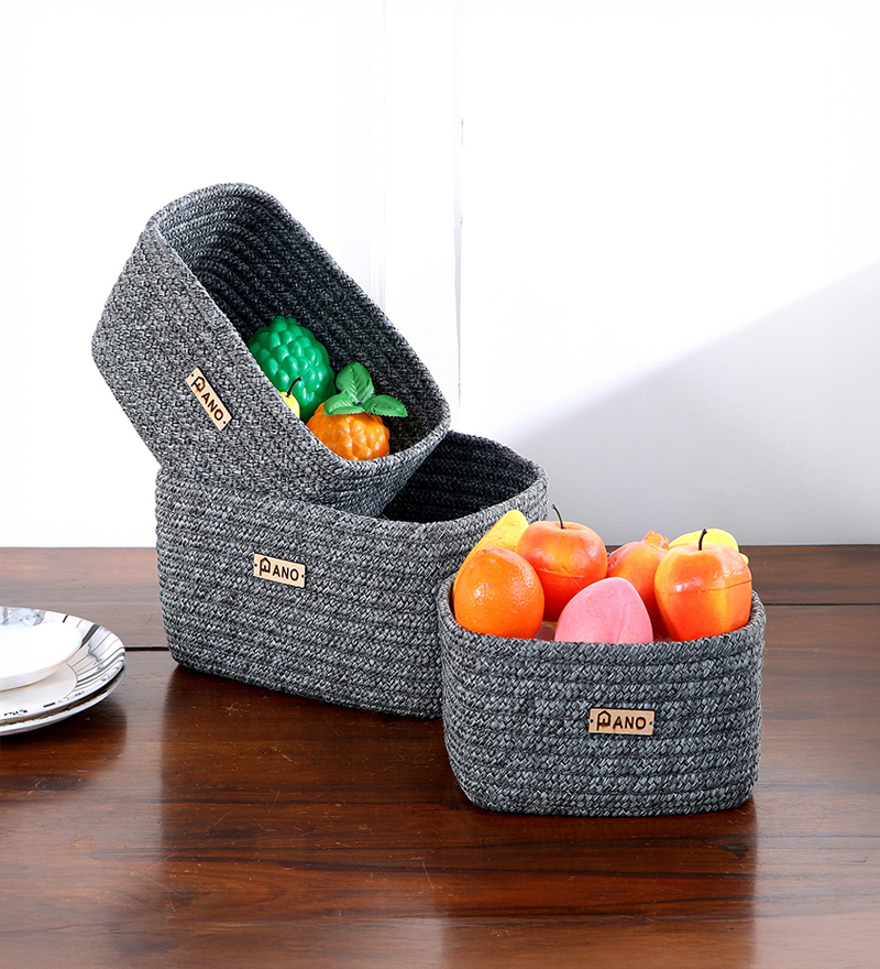Natural Touch Storage Basket (Grey) - Set of Three