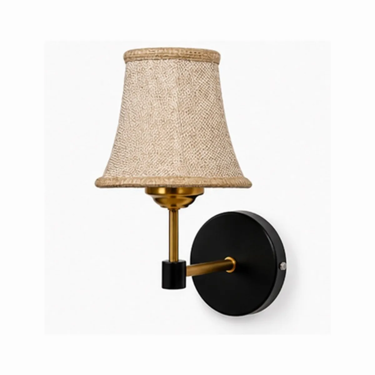 Solara beige jute wall lamp shown against a white background