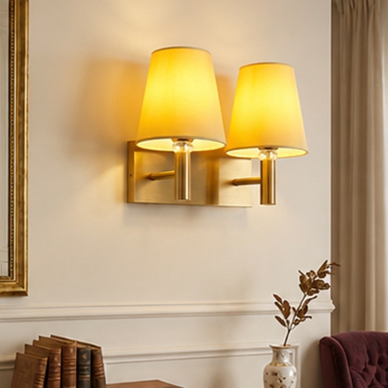 Elvarra Twin Cotton Wall Lamp - White