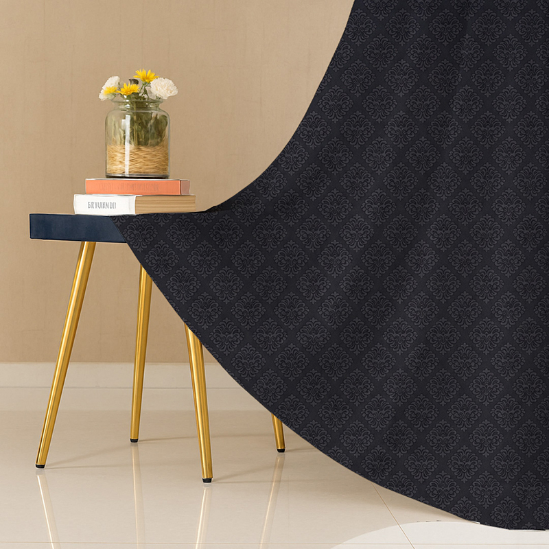 Gulrang Cotton Curtain - Black - Window - 5 Feet