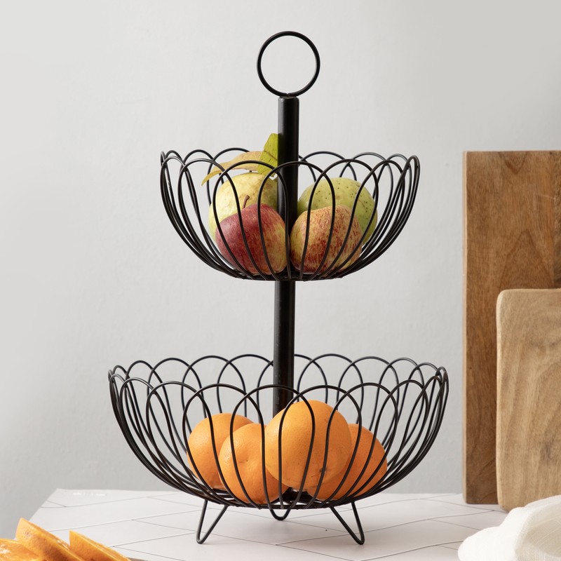 Bounty 2 Tier Metal Fruit Basket