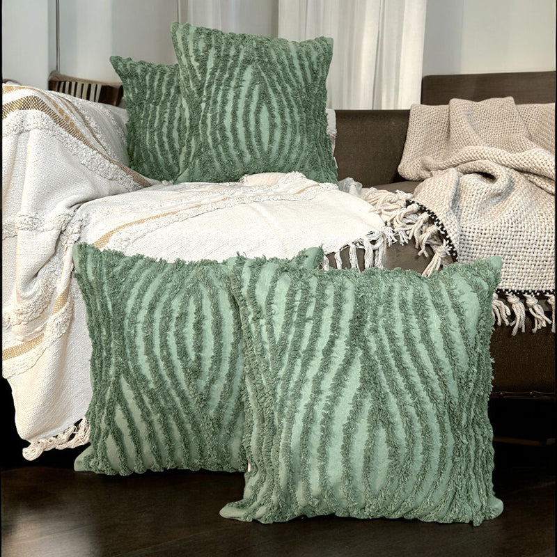 Sage Rest Tufted Cushion Cover Set - Set Of Four