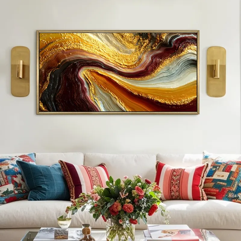 Molten Gold Current Canvas Wall Painting