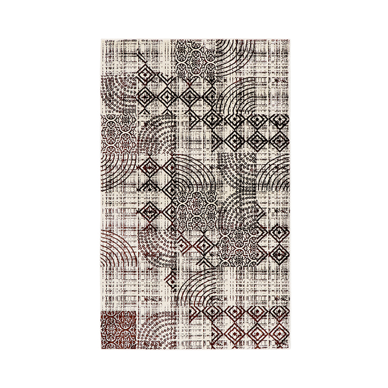 Byzantia Anti Skid Carpet - Brown & White - 6 x 4 ft