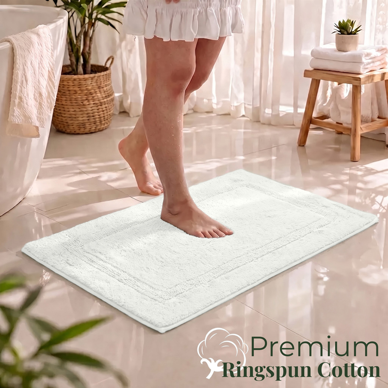 Azure Drift Anti Skid Bath Mat - White - 40 x 60 cm