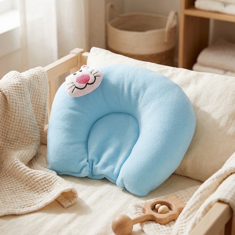 Hug Rest Mustard Seeds Filled Baby Neck Pillow - Blue
