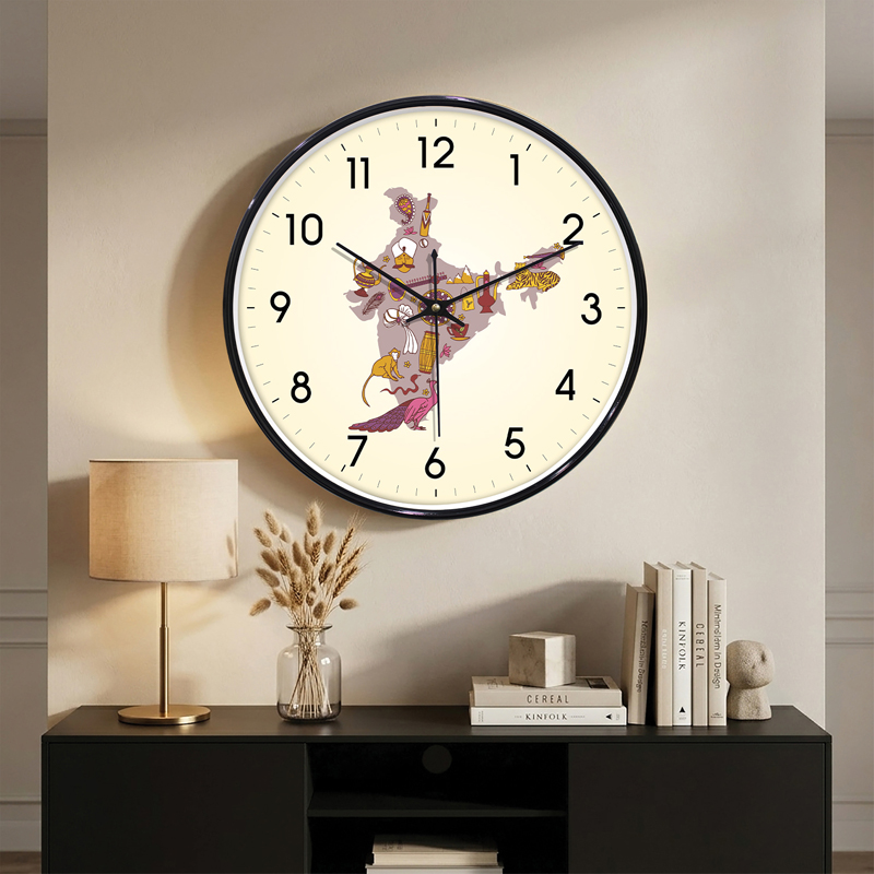 Bharat Bhoomi Silent Analog Wall Clock