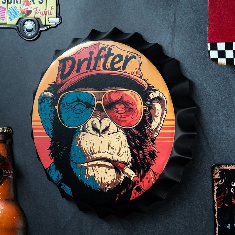 Chimpanzee Metal Metal Metal Wall Accent