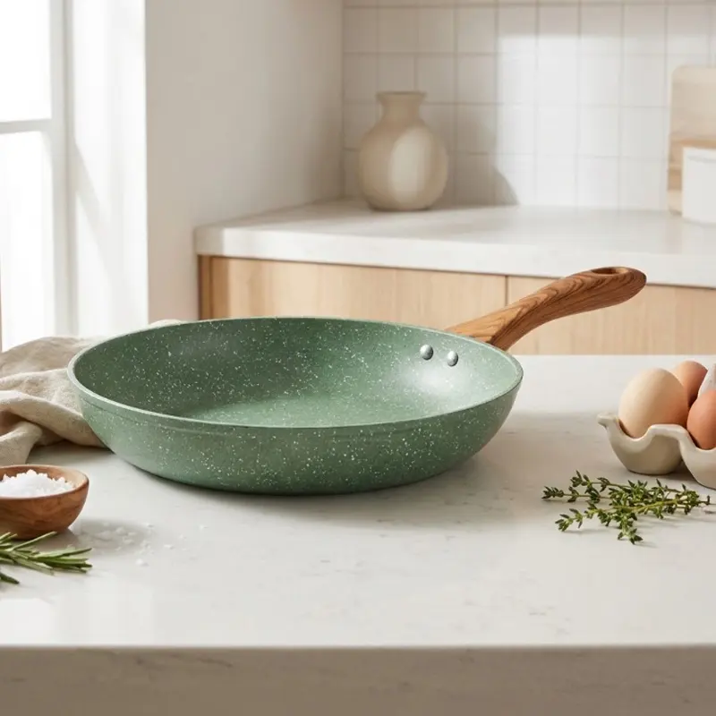 Flame Nest Non-Stick Aluminium Frying Pan (Green) - 1800 ML - 1800 ML