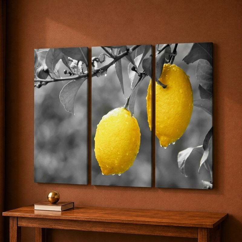 Golden Lemons Canvas Wall Painting