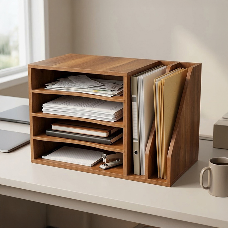 Oakline Workspace MDF Desk Organiser - Brown