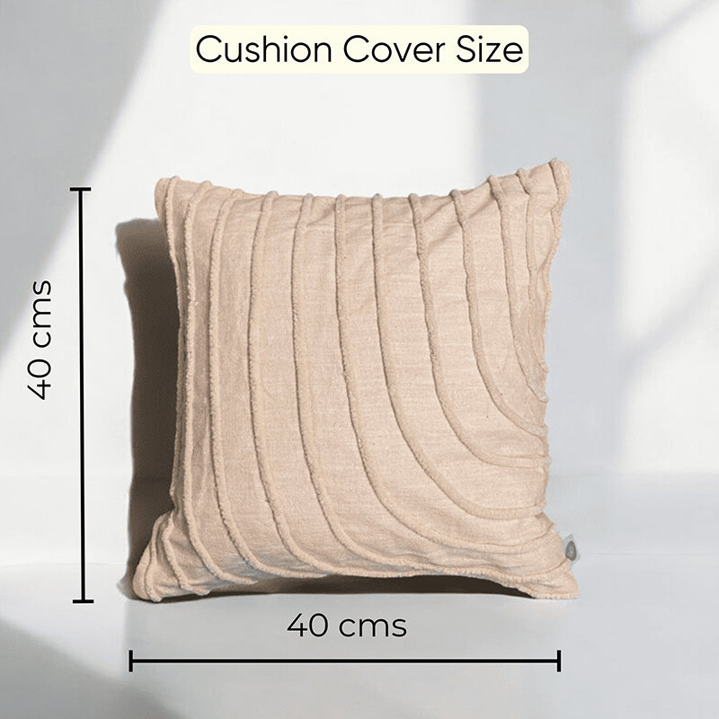 Peaks & Valleys Tufted Cushion Cover (Ivory) - Set Of Two - 16 x 16 Inches
