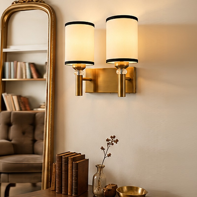Aurelle Twin Cotton Wall Lamp - White