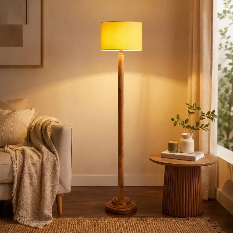 Citrus Shine Wooden Floor Lamp