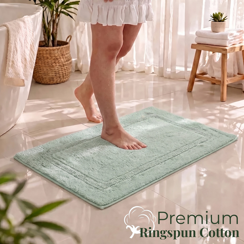 Azure Drift Anti Skid Bath Mat - Green - 50 x 80 cm