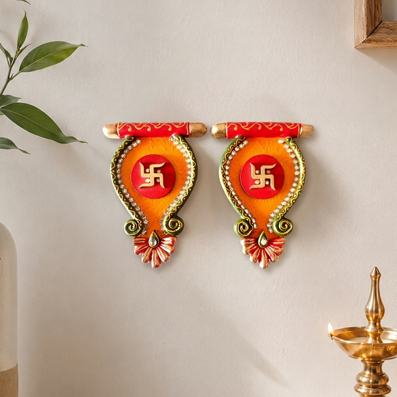Sacred Swastik Wall Accent - Set of Two