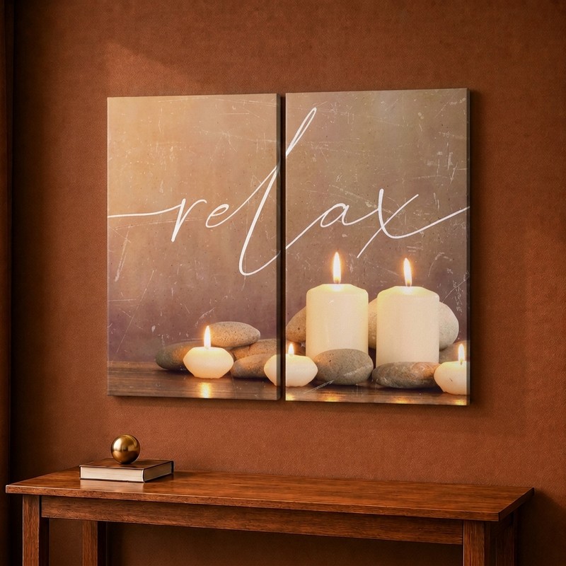 Relax Candle Canvas Wall Painting