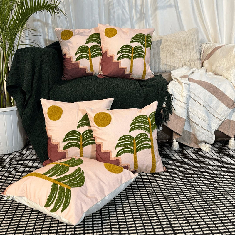 Tropikal Palms Cushion Cover - Set Of Five