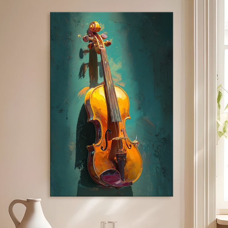Studio Violin Gallery Wrapped Canvas Wall Painting