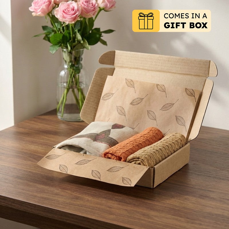 Heritage Bamboo Cotton Hand Towels with Box - Set Of Three - Bundles
