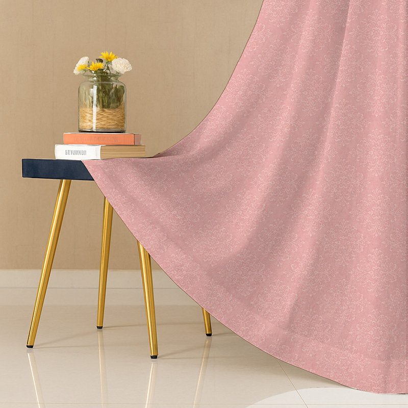 Gulrang Cotton Curtain - Pink - Window - 5 Feet