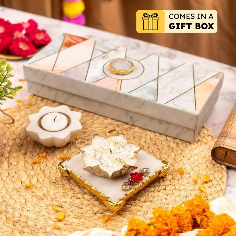 Athviya Marble Gift Box - White