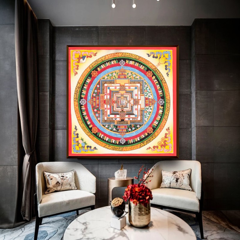 Kalachakra Mandala Canvas Wall Painting