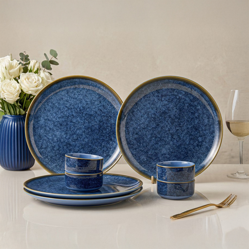 Tarangini Handmade Dinner Set (Blue) - 8 Piece Set