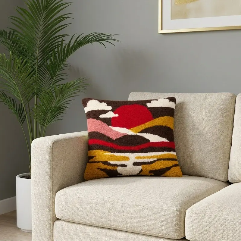 Tuft Touch Cotton Cushion Cover - 16 x 16 Inches