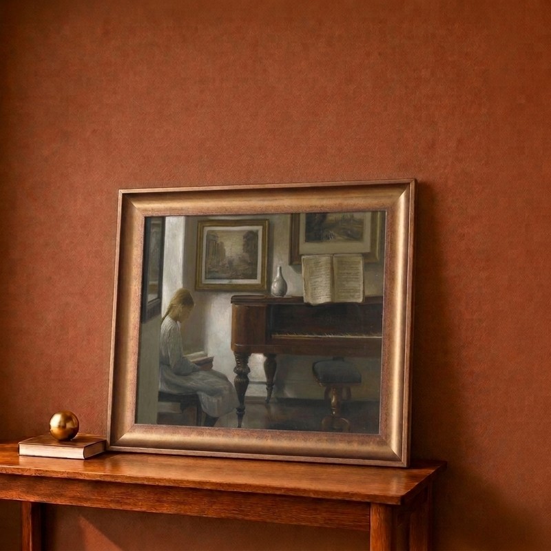 Piano Practice Canvas Wall Painting