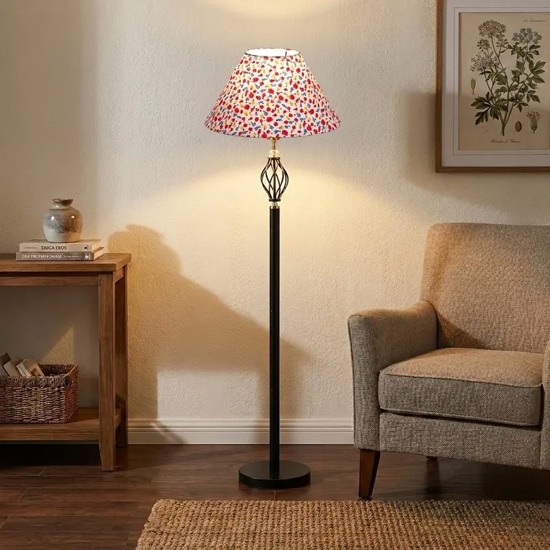 Rainbow Petals Cotton Floor Lamp