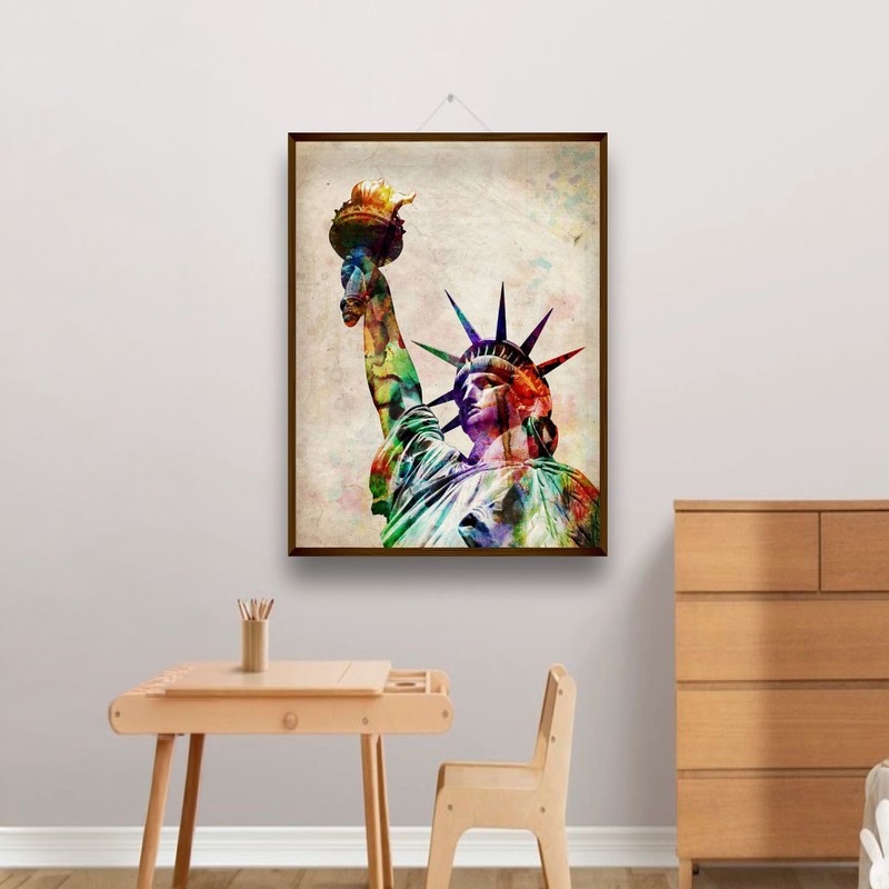 Colorful Statue of Liberty Canvas Wall Painting