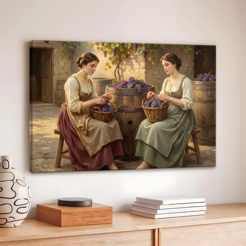 Vineyard Ladies Canvas Wall Art - 380 GSM