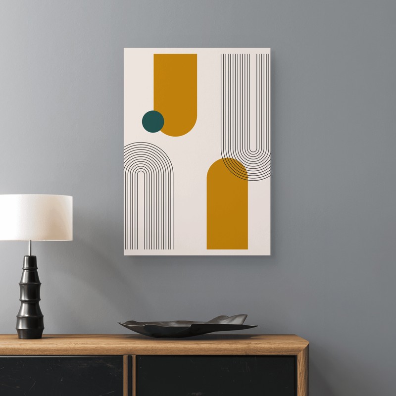 Golden Forms Canvas Wall Painting - Small