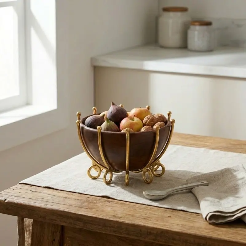 Regal Cage Acacia Wood Accent Bowl